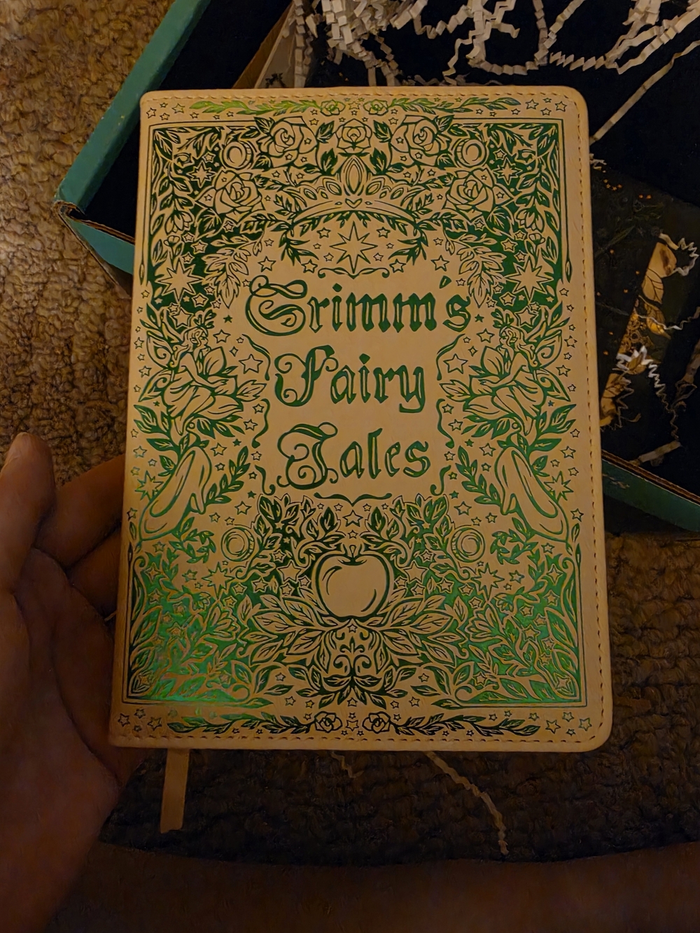 Grimm's Fairy Tales Embossed Squishy Hardcover Journal - Green Design